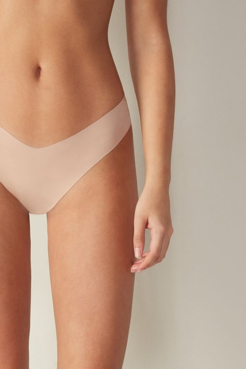 Intimissimi 80s-style Brazilian Panties in Ultralight Microfiber Beige | RXYAO2176