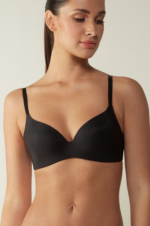 Intimissimi Adele Triangle Bra in Ultralight Microfiber Zwart Zwart | GLJTF3042