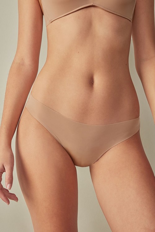 Intimissimi Brazilian Panties in Seamless Ultra Light Microfiber Beige | TYLEZ4132