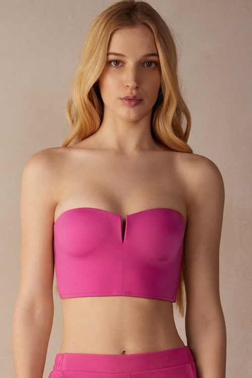 Intimissimi Bustier Bra Top in Ultralight Microfiber Roze Roze | LFMDQ0495