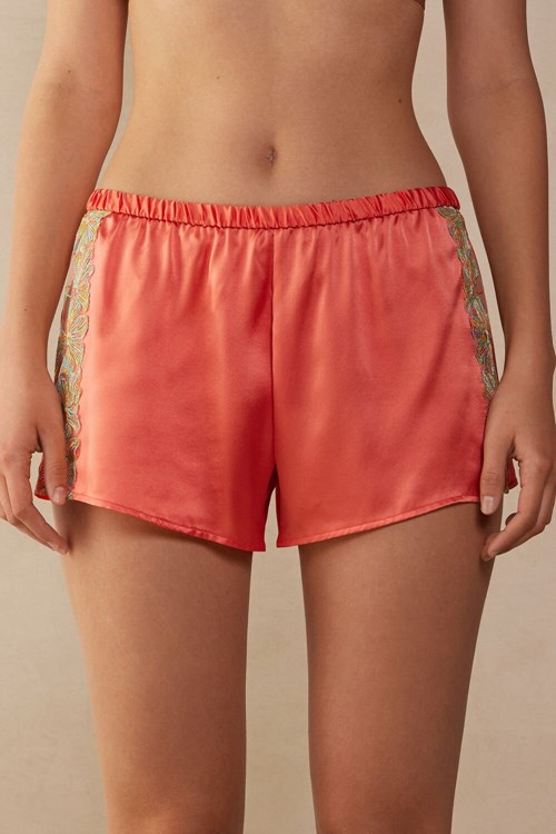 Intimissimi Candy Colors Silk Shorts Oranje Koraal Rood | KBWUX9813