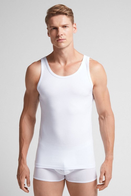 Intimissimi Crew Neck Tank Top Wit Wit | AKCTP0873