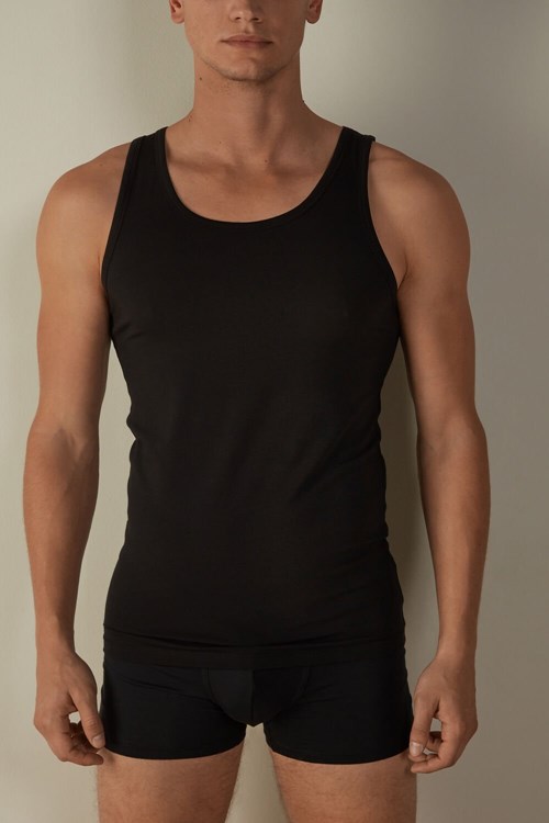 Intimissimi Crew Neck Tank Top Zwart Zwart | UWINL6580