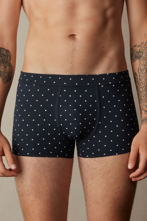 Intimissimi Dotted Boxers in Stretch Supima® Katoenen Blauw Blauw | ABQGP5184