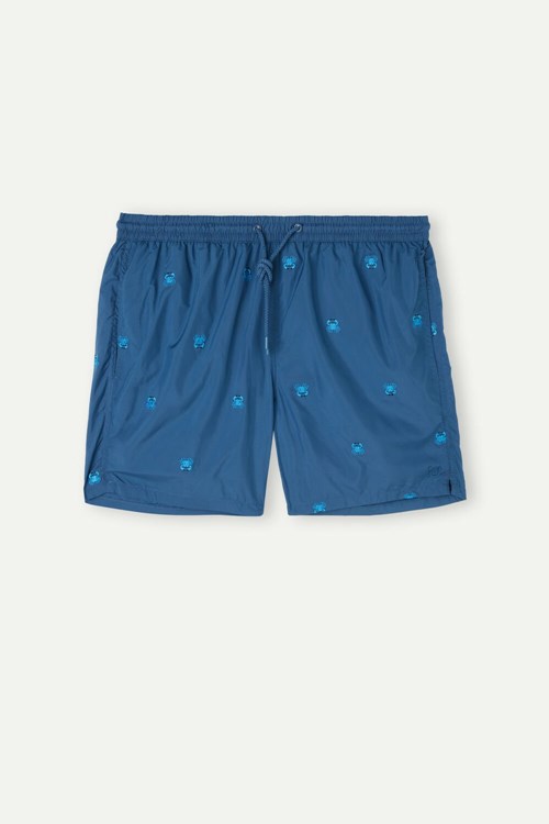 Intimissimi Embroidered Crab Swim Trunks Blauw Blauw | RIBUE0789