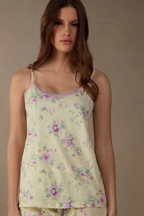 Intimissimi Flower Power Top in Supima® Ultrafresh Katoenen Geel Geel | OHTAM2536