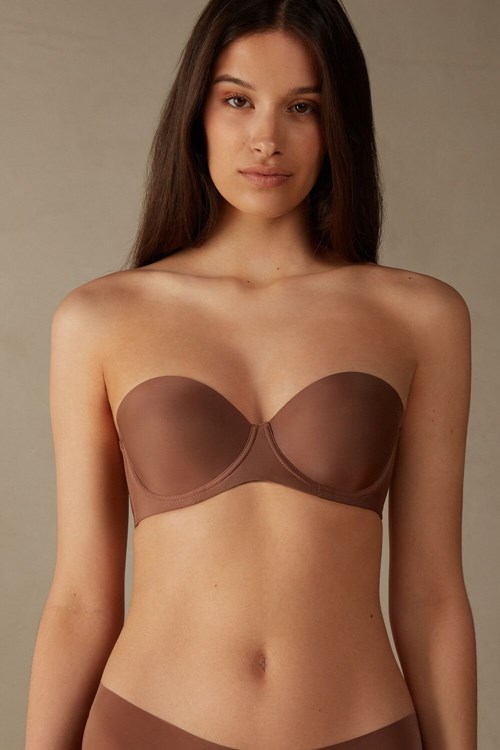 Intimissimi Giada Microfiber Bandeau Bra Donkerbeige | QAIHN9351