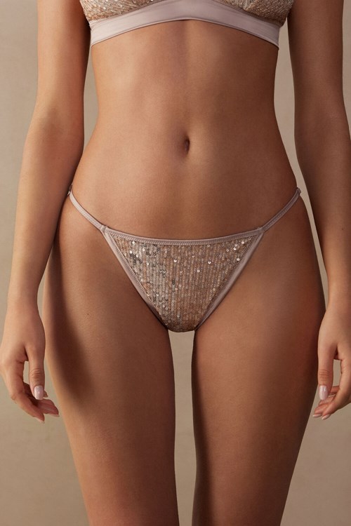 Intimissimi Glistening Charme String Brazilian Zilver | HTNFY4506