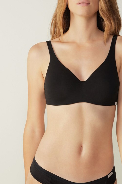 Intimissimi Greta Balconette Bra in Katoenen Zwart | ISQBF0874