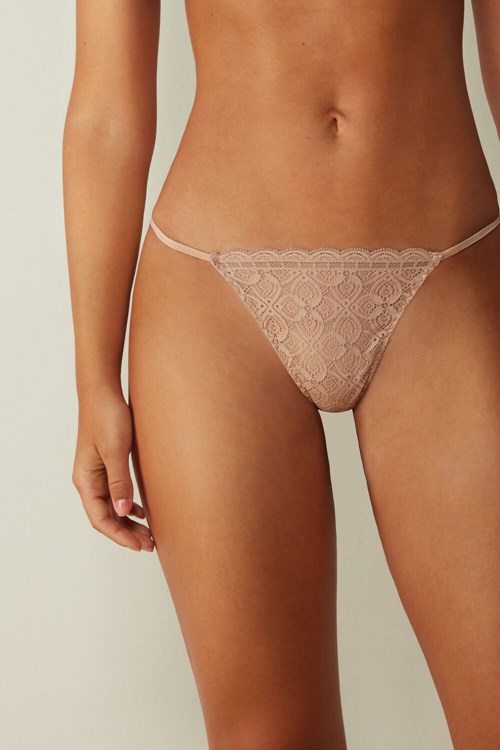 Intimissimi Kanten String String Beige | NAGDF8047