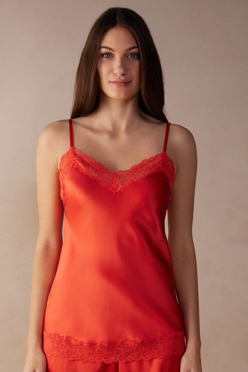 Intimissimi Kanten and Silk Top Oranje | DCIRE3708