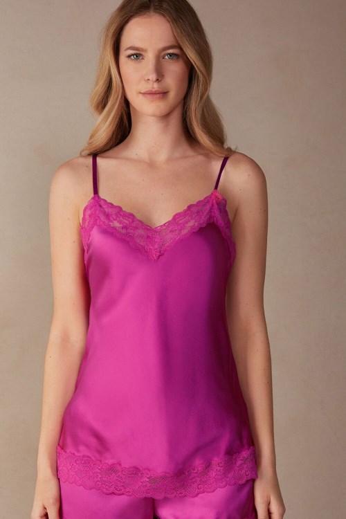 Intimissimi Kanten and Silk Top Roze Roze | UOYHV5196