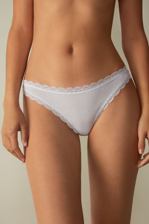 Intimissimi Katoenen and Kanten Brazilian Wit Wit | OUGAB7310