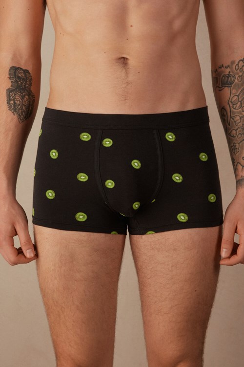 Intimissimi Kiwi Boxers in Natural Fresh Supima® Katoenen Zwart Zwart | UVWAG7681