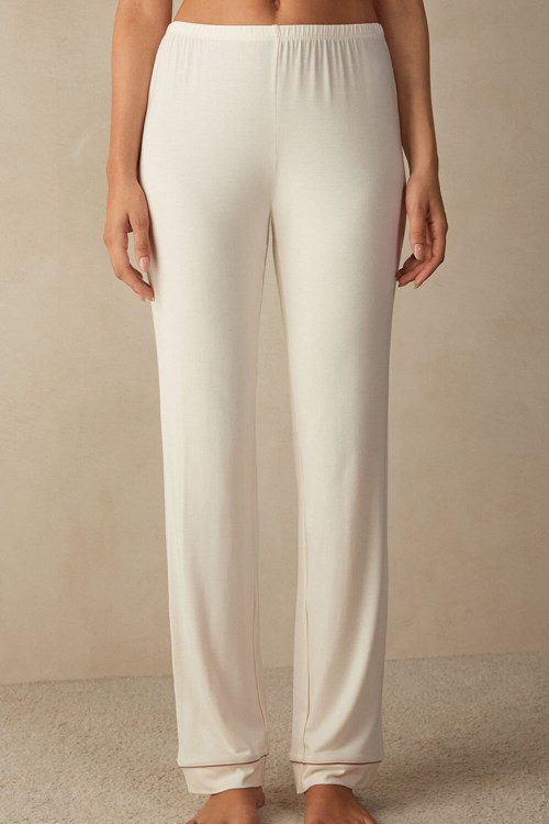 Intimissimi Long Micromodal Trousers Natural - 612i - Vanilla Ivory | QFGNU3607