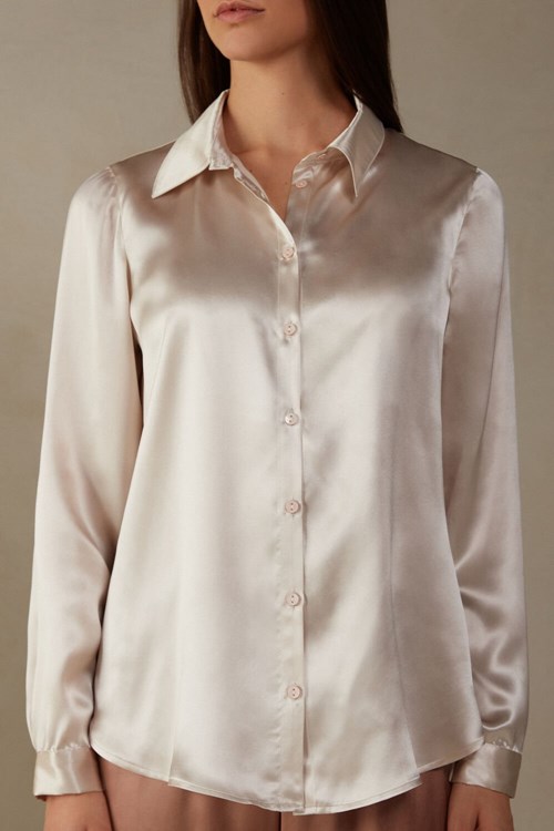 Intimissimi Long Sleeve Silk Shirt Roze | AZUYD3706