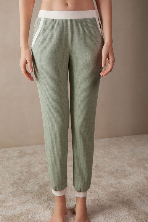 Intimissimi Lost in Fields Full Length Pants in Modal Groen Groen | DTEXG0851