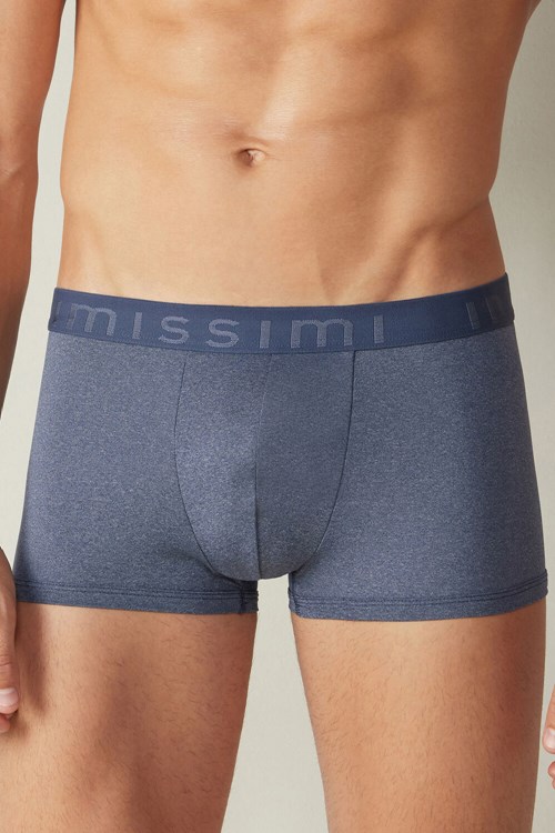 Intimissimi Microfiber Logo Boxer Shorts Blauw Blauw | MYWVS8190