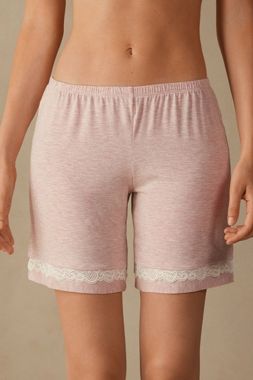 Intimissimi Modal Shorts with Kanten Details Roze Lichtroze | YMJOP4380