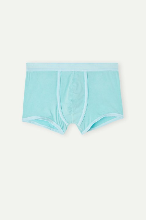 Intimissimi Natural Fresh Supima® Katoenen Boxers with Logo Groen Groen | OLNIJ6154