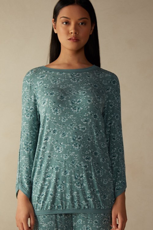 Intimissimi Prairie Bouquet Long Sleeve Top Groen | FIUAO9304