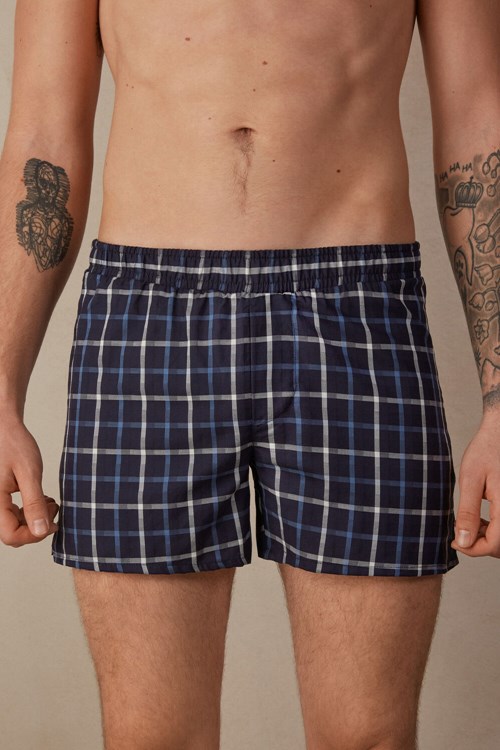 Intimissimi Print Detailed Boxers Blauw Blauw | NRUAQ8594