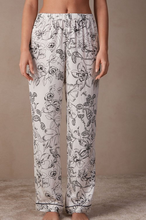 Intimissimi Pure Joy Full Length Satin Pants Print - 223j - Pure Joy Print | YJMIQ5790