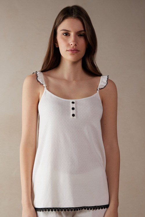 Intimissimi Pure Joy Katoenen Top Wit | BZOSD4615