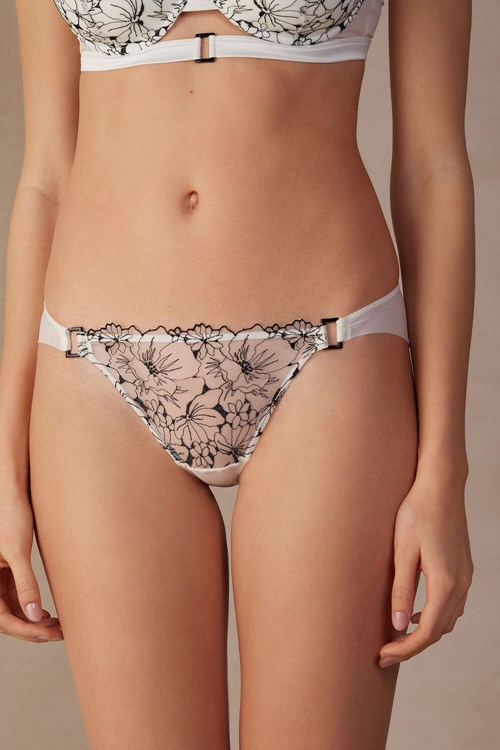 Intimissimi Pure Joy Panties Wit Zwart | RMXKA1802