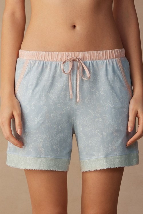 Intimissimi Romantic Cashmere Katoenen Shorts Lichtblauw | ROCJE8521