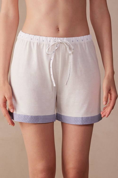 Intimissimi Santorini View Ultrafresh Supima® Katoenen Shorts Wit | STPQC8302