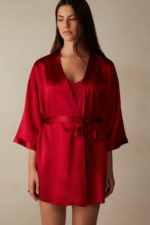 Intimissimi Silk Kimono Rood Rood | RVICG0329