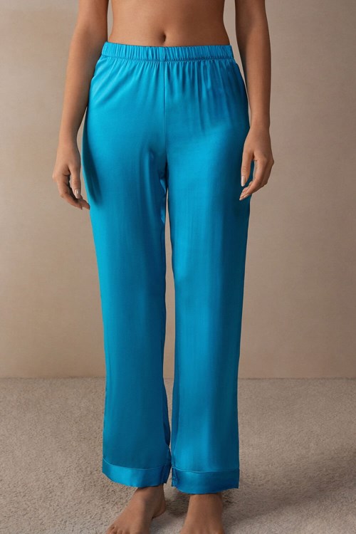 Intimissimi Silk Satin Pajama Pants Blauw Turquoise | FUCDM1973