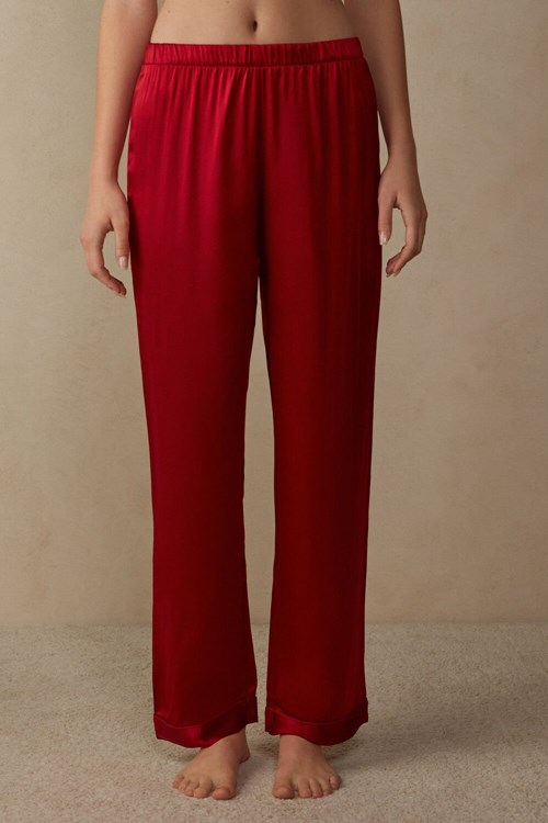 Intimissimi Silk Satin Pajama Pants Rood Rood | TELXY1684