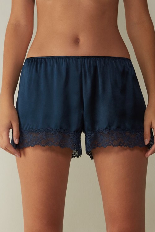 Intimissimi Silk Shorts Blauw Blauw | LMKJZ3649