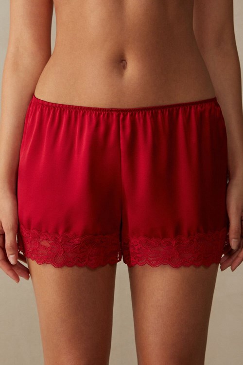 Intimissimi Silk Shorts Rood Rood | KTNEY2085