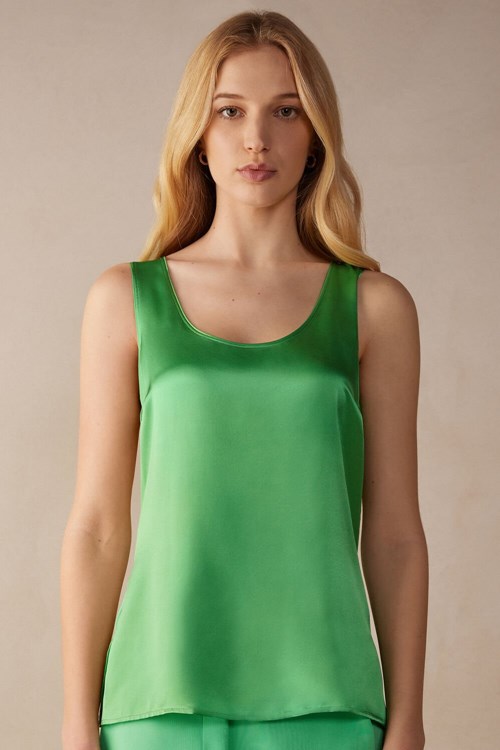 Intimissimi Silk and Modal Tank Top Groen Mintgroen | NDGIS2504