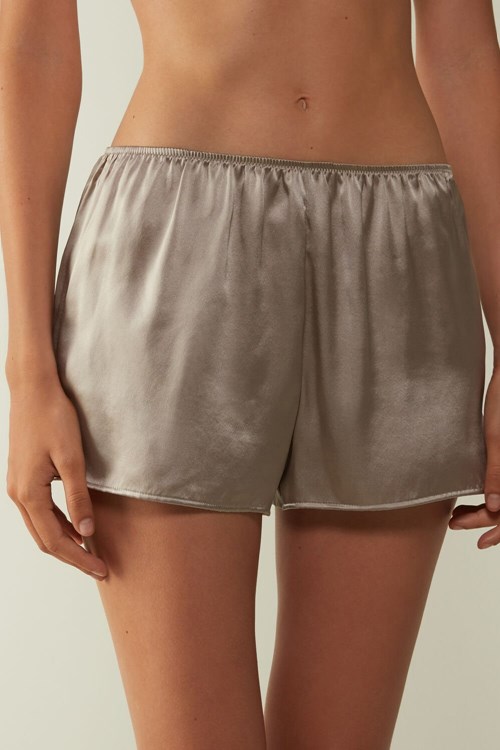 Intimissimi Smooth Silk-Satin Shorts Beige | SRQIZ7938