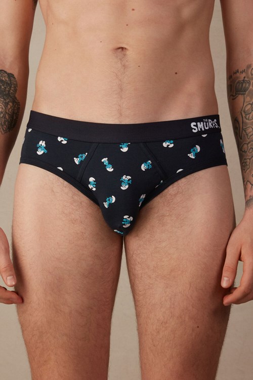 Intimissimi Smurf Briefs in Stretch Supima® Katoenen Blauw Blauw | AQHXI4758