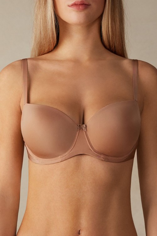 Intimissimi Sofia Balconette Bra in Ultralight Microfiber Beige | DCIZB1978