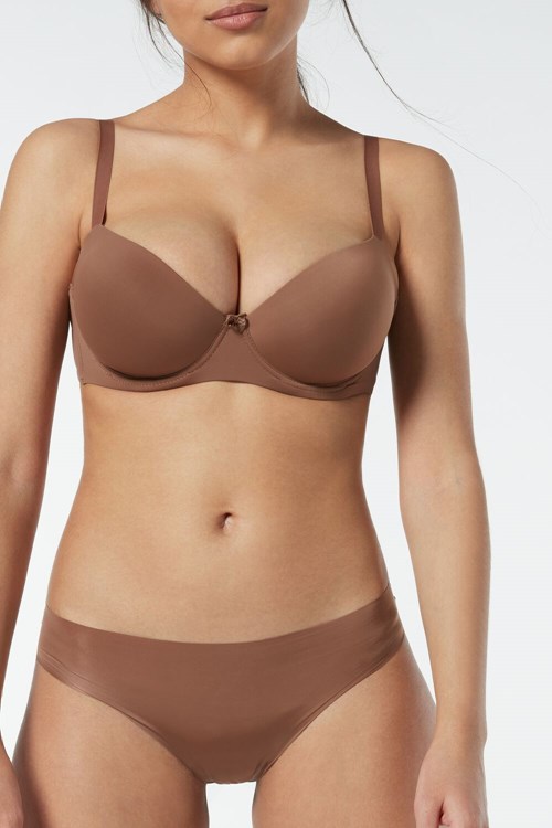 Intimissimi Sofia Microfiber Gewatteerd Balconette Bra Donkerbeige | FYUIX8532