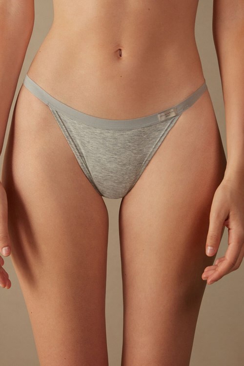 Intimissimi String String in Katoenen Grijs Lichtgrijs | AMJFD4320