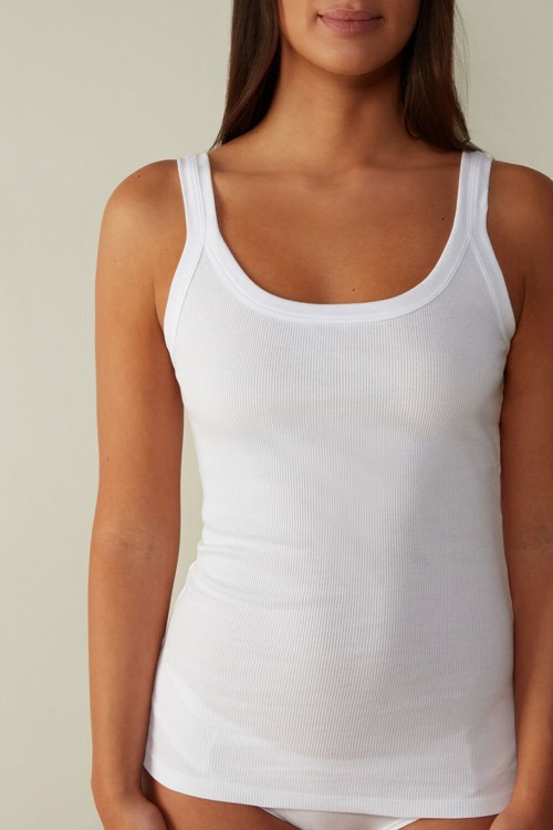 Intimissimi Tank Top in Supima® Katoenen Wit | MXAYS8517