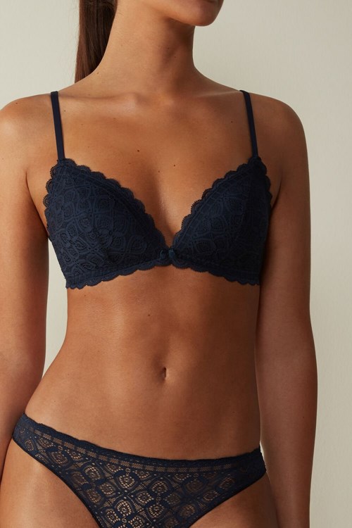 Intimissimi Tiziana Triangle Bra in Kanten Blauw Blauw | ODATN8921