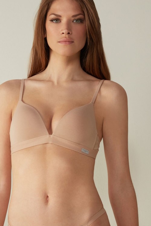 Intimissimi Tiziana Triangle Bra in Katoenen Beige | KPAWC1352