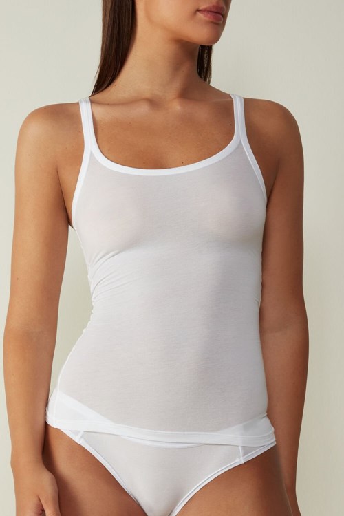 Intimissimi Ultralight Supima® Katoenen Top Wit Wit | FIBXU1608