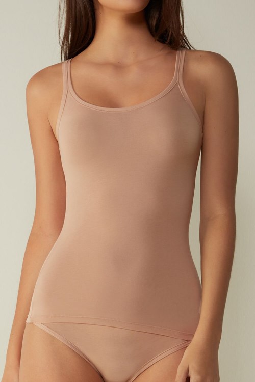 Intimissimi Ultralight Supima® Katoenen Top Beige | HURMF8403