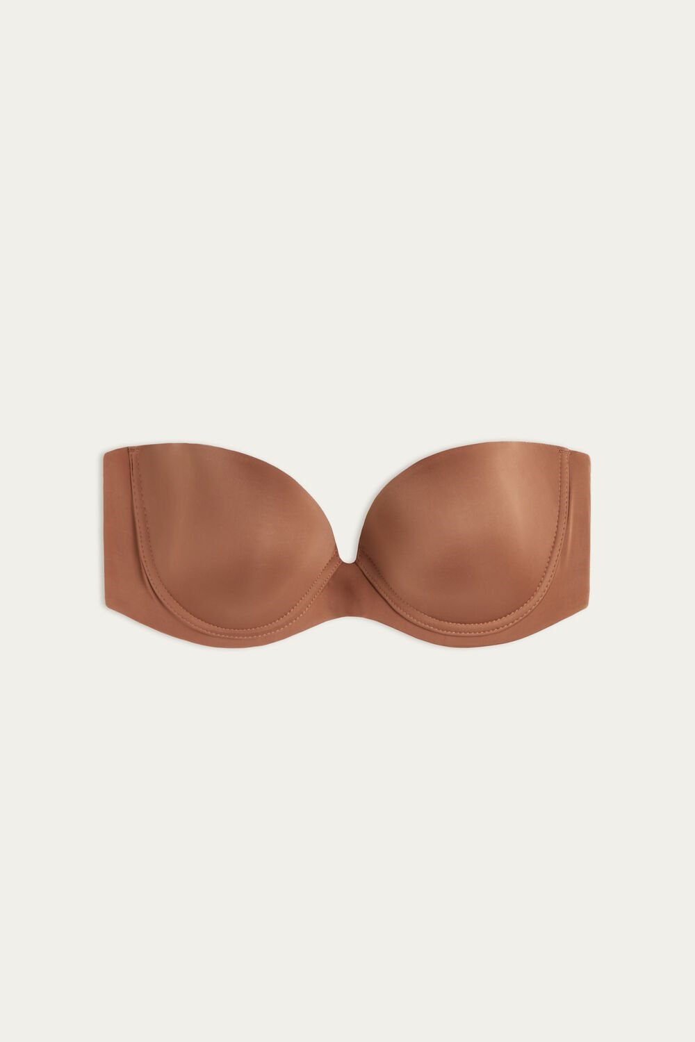 Intimissimi Anna Bandeau Bra in Ultralight Microfiber Donkerbeige | BSDUH1957