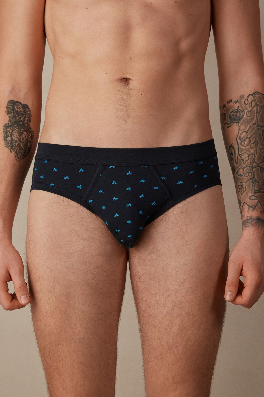 Intimissimi Bicycle Briefs in Stretch Supima® Katoenen Blauw Blauw | XWTGQ7209