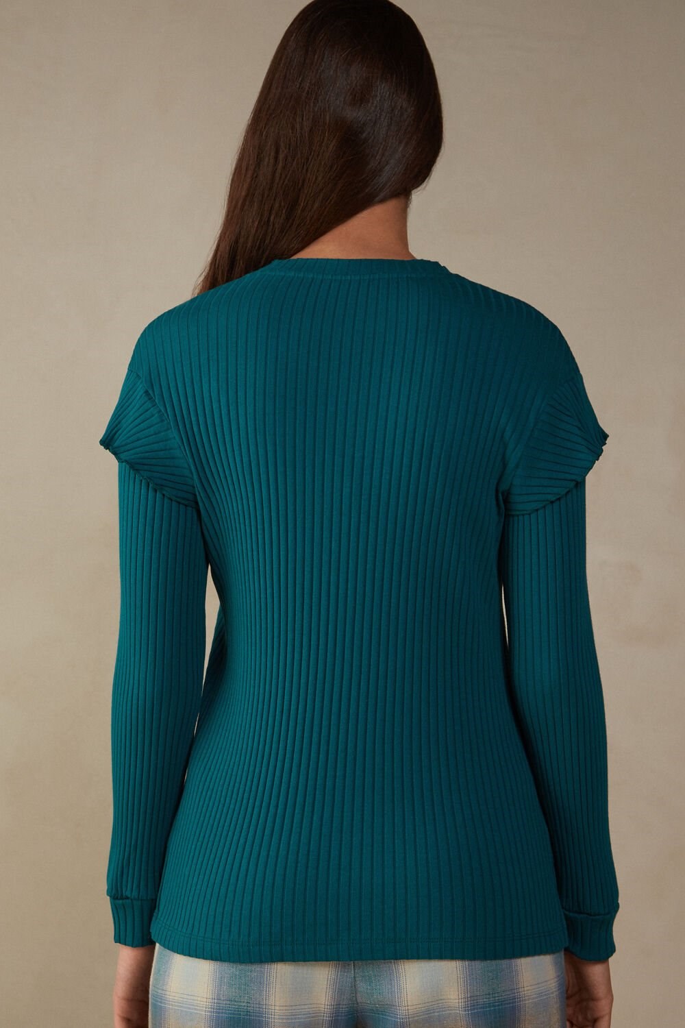 Intimissimi Cozy Mountains Long Sleeve Geribbeld Top Groen | LVQYM0241